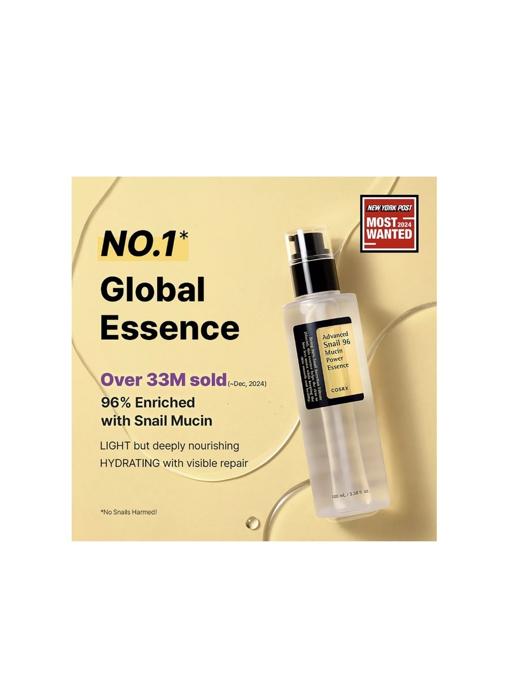 COSRX ADVANCED SNAIL MUCIN 96 POWER ESSENCE (3.38 fl oz/100 ml) - Picture 6 of 10
